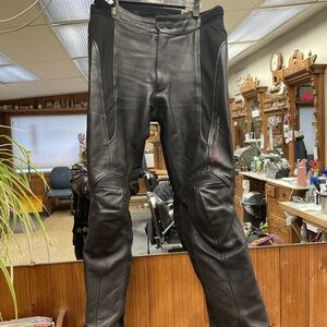 Black Leather Motorcycle Pants RevIt